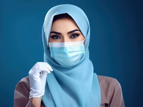 Premium Photo Friendly Muslim Doctor Or Nurse Wearing Hijab And