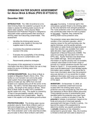 Fillable Online Wwwapp Epa Ohio Drinking Water Source Assessment For