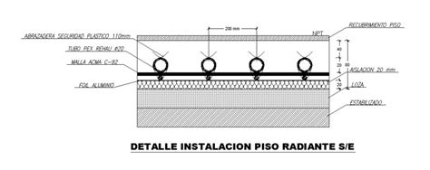 Floor Radiant Installation Cad Drawing Details Dwg File Cadbull