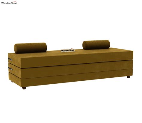 Buy Suzaan Fabric 3 Seater Foldable Sofa Cum Bed Velvet Chestnut