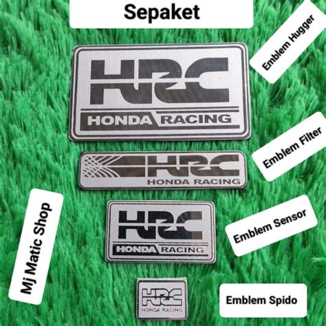 Jual Emblem Plat STAINLESS SEPAKET HRC PNP Hugger Airblade Cover Filter