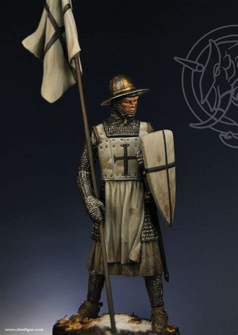 berliner zinnfiguren german knight  banner  century