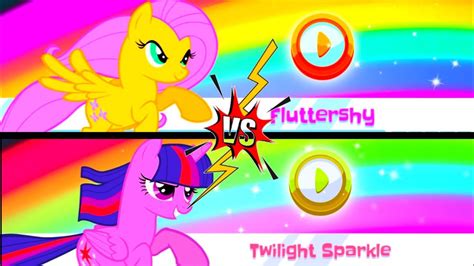 Flutter Shy Vs Twilight Sparkle My Little Pony Rainbow Runners 💥 Youtube