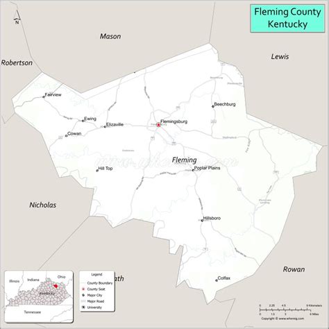 Map of Fleming County, Kentucky