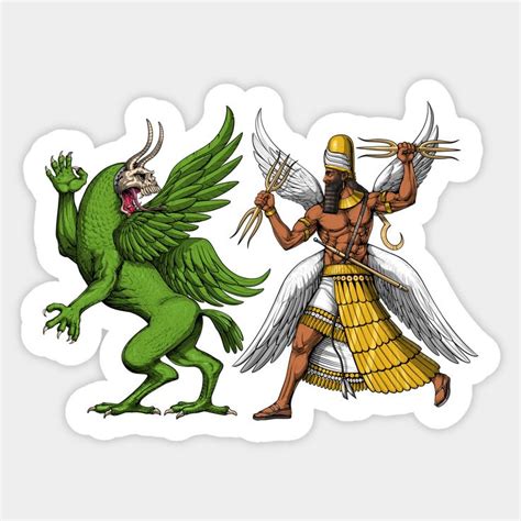 Tiamat Marduk By Underheaven Mythology God Sticker Sumerian