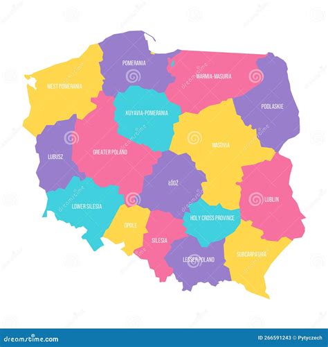 Poland - Political Map, Red Country Shape, Borders Royalty-Free ...