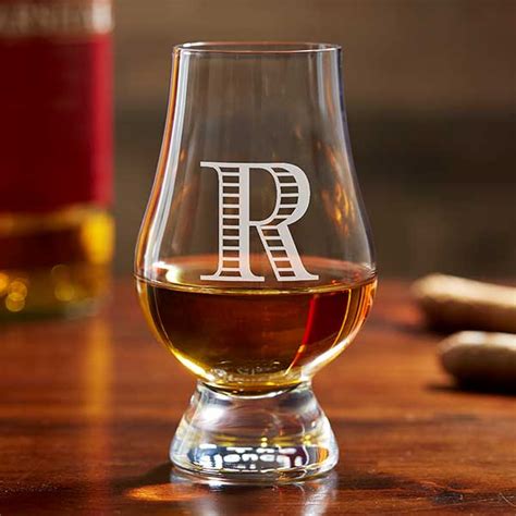 Custom Etched Glencairn Whisky Glass Monogram For Him