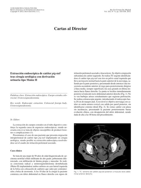 Pdf Endoscopic Extraction Of A Pig Tail Catheter After Urological