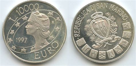 San Marino 10000 Lire Silber 1997 R H1001 Millennium E U R O Europa