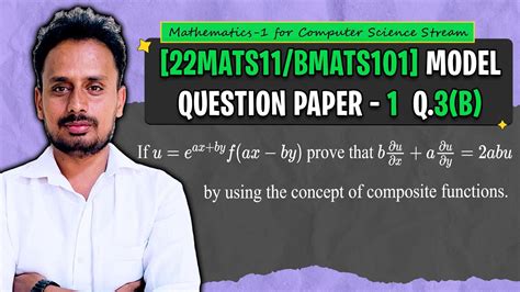[BMATS101] Model Q.P. 1 (Q.3b) | Module 2 | Partial Differentiation ...
