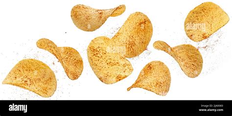 Spicy potato chips isolated on white background Stock Photo - Alamy