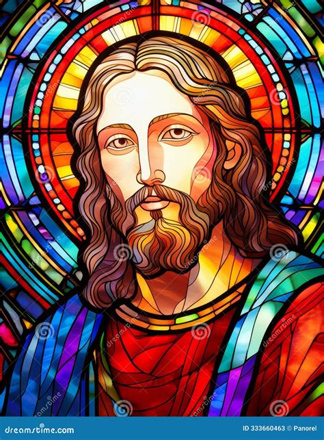 Generated Image Of A Stained Glass Window Depicting Our Lord Jesus