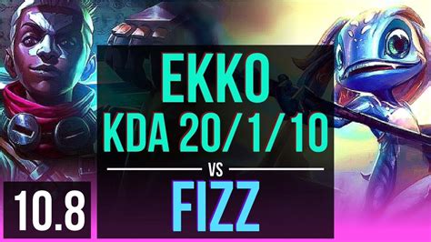 EKKO Vs FIZZ MID KDA 20 1 10 75 Winrate Legendary KR Master