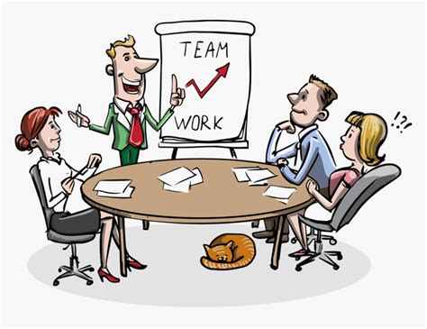 Business Team Meeting Illustrating Transformational - Team Player Cartoon, HD Png Download ...