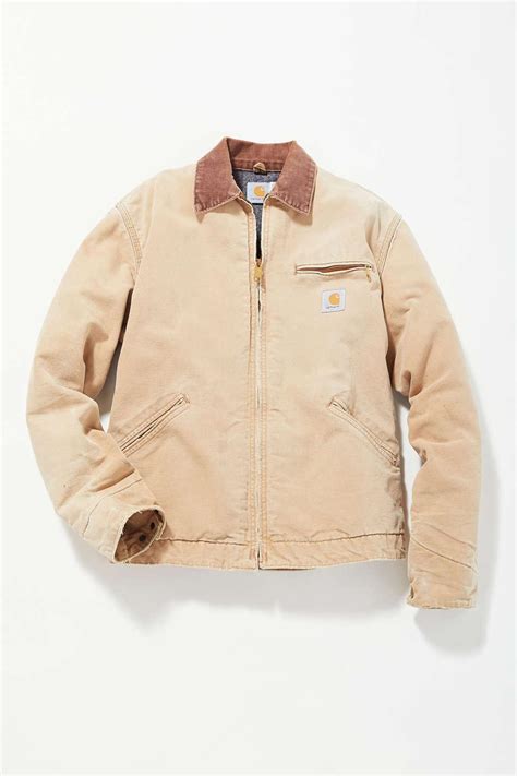 Urban Renewal Vintage Carhartt Beige Workwear Jacket In Natural Lyst