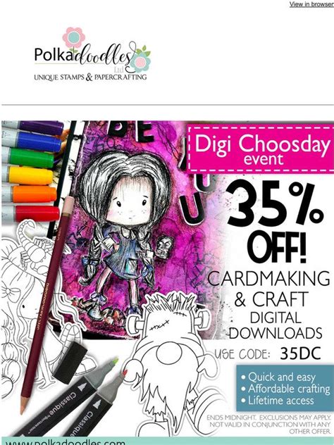 Polkadoodles Ltd Bc Want 35 Off Your Craft Cardmaking Printables