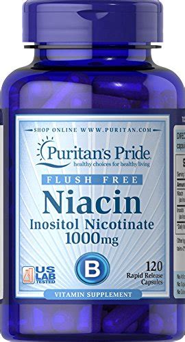 Puritan S Pride Flush Free Niacin Inositol Nicotinate Mg Capsules