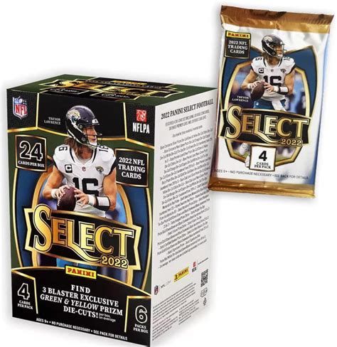 Panini NFL Select Caja de cartas coleccionables de fútbol 2022 Yaxa