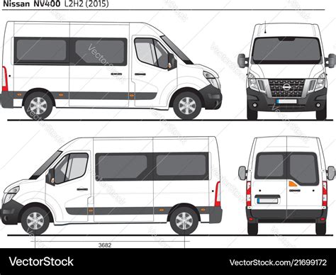 Nissan Nv400 Passenger Van L2h2 2015 Royalty Free Vector