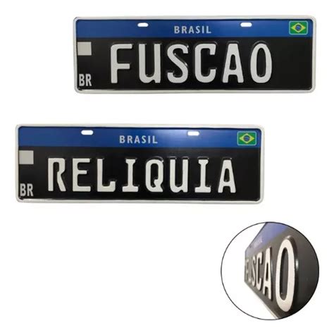 Placa Preta Mercosul Colecionador Personalizada Alto Relevo