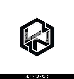 Ln Logo Monogram Hexagon Shape With Geometric Abstract Isolated Outline