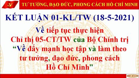 Sách nói Kết luận 01 KL TW về tiếp tục thực hiện Chỉ thị 05 CT TW