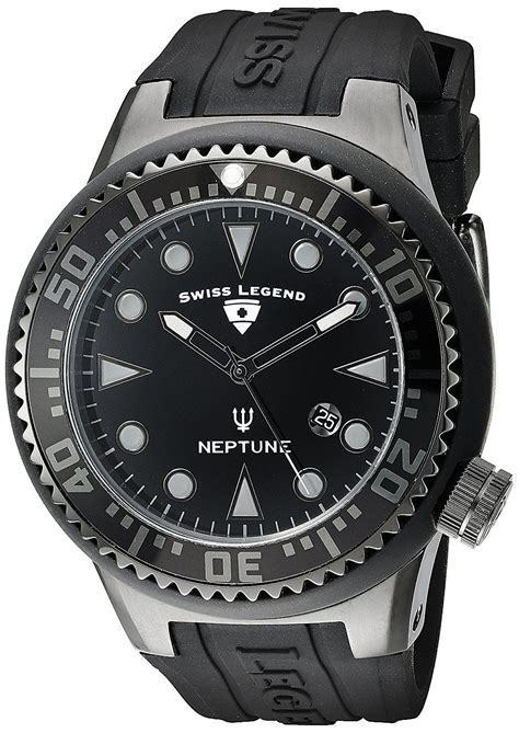 Swiss Legend Men S 21818D PHT 01 Neptune Black Dial Black Silicone