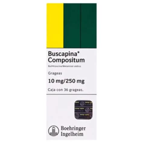 Buscapina compositum metamizol sódico monohidratado 250 mg hioscina 10