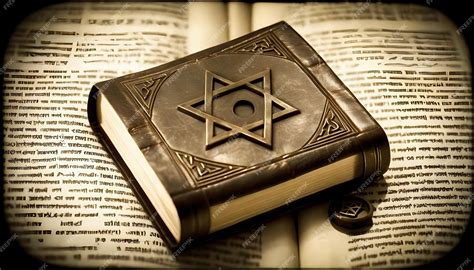 Premium Photo | A vintage holy book containing judaism symbols