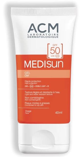 Thành phần ACM Medisun Gel SPF 50 đầy đủ