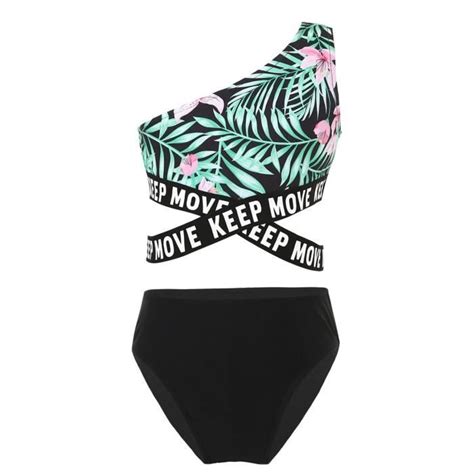IEFIEL Maillot de Bain Fille Shorty 2 Pieces Enfant Tankini Bikini Floral Lys Débardeur et Short