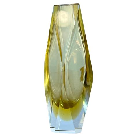 Flavio Poli By Mandruzzato Green Hand Crafted Murano Glass Vase Italy