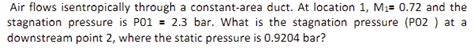 Solved Air Flows Isentropically Through A Constant Area Chegg