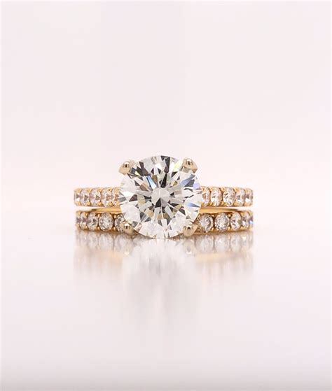 Two Tone Bridal Set - 3.68 cttw - David & Sons Fine Jewelers