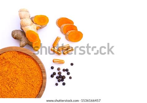 Curcumin Powder Turmeric Root Sliced Curcuma Stock Photo (Edit Now ...