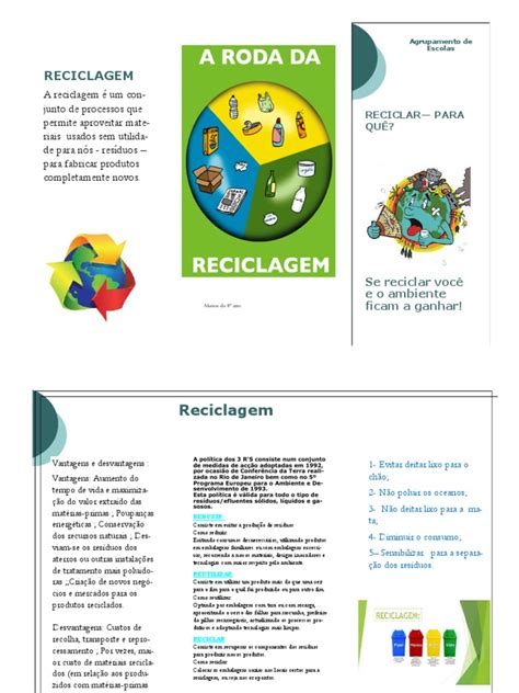 Folheto Reciclar Pdf Desperdício Reciclagem