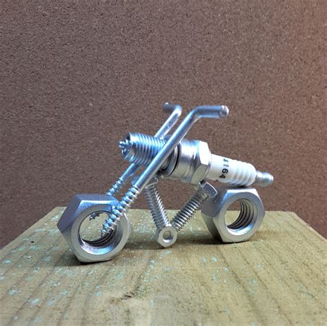 Spark Plug Motorcycle Sculpture Welding Art Projects Scrap Metal Art