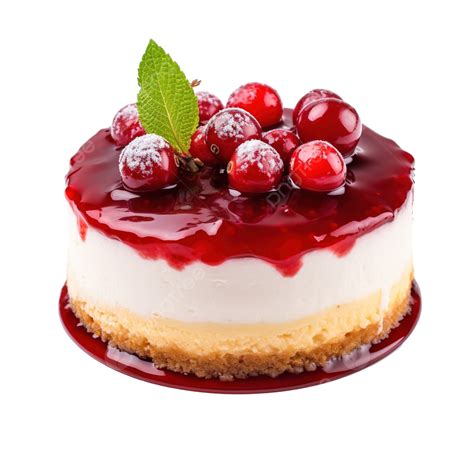 Tarta De Queso Con Cobertura De Cereza Y Decoración Navideña Png