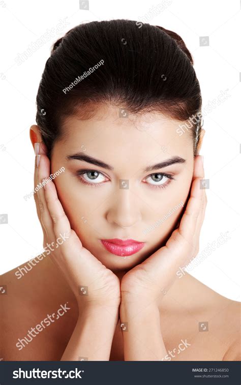 Portrait Nude Woman Hands On Chin Stock Photo 271246850 Shutterstock