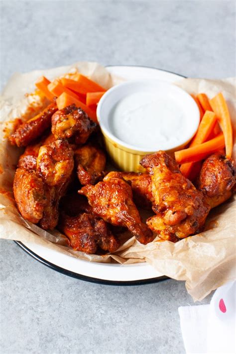 Buffalo Air Fryer Chicken Wings With Blue Cheese Dip The Little Kitchen