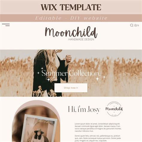 Wix Website Template Boho Coach Wix Web Design Neutral Template