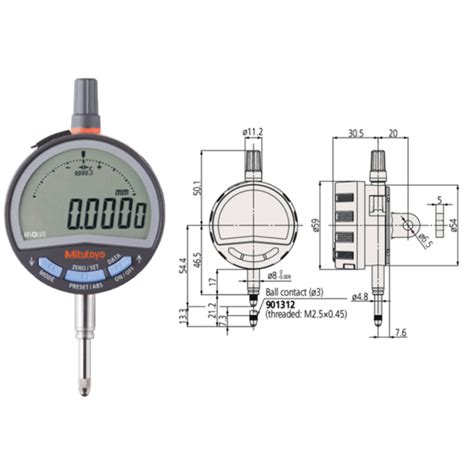 Comparateur Digital Absolute Digimatic Id C Standard Sans Patte