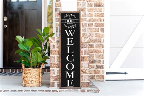 Porch Sign Personalized Welcome Sign Outdoor Decor Vertical Etsy