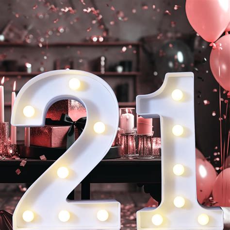 White Decorative Led Light Up Numbers 8 8 Marquee Number Signs For 21st Birthday