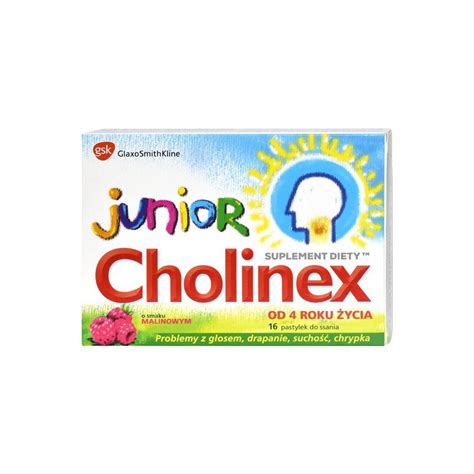 Cholinex Junior Pastylki Do Ssania Na Gard O Smak Malinowy Szt