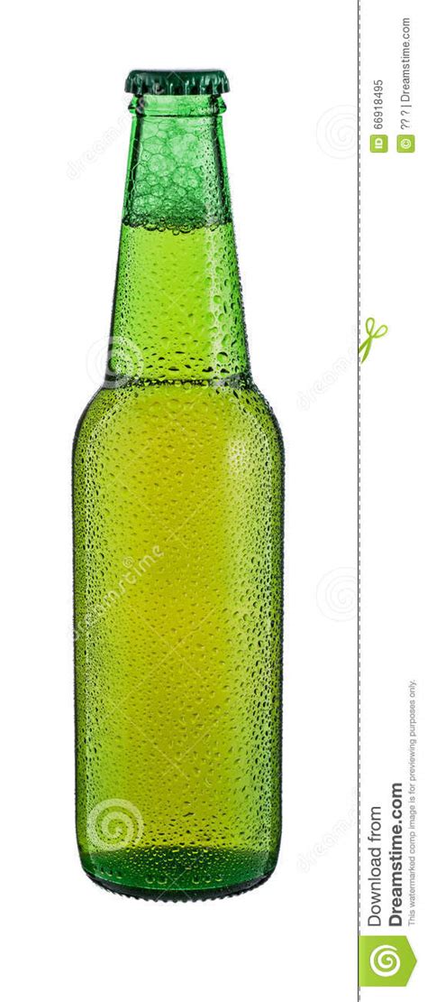 Frasco Da Cerveja Gotas Isolada No Fundo Branco Imagem De Stock