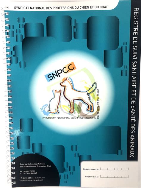 Registre Suivi Sanitaire Et De Sant Des Animaux Snpcc