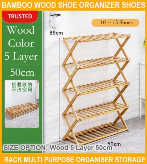 Bamboo Wood Shoe Organizer Shoes Rack Multi Purpose Organiser Storage