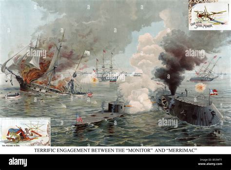 Naval Engagement Of The Monitor And Merrimack Or The Battle Of Hampton