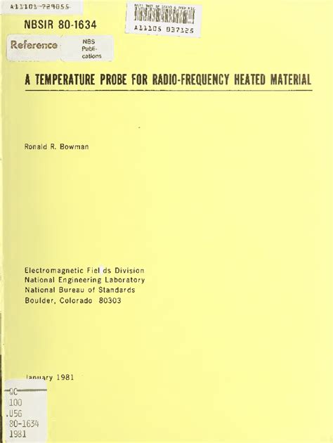 Fillable Online Nvlpubs Nist A Temperature Probe For Radio Frequency